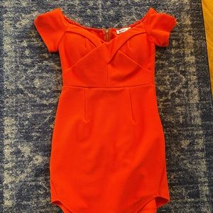 Red mini dress